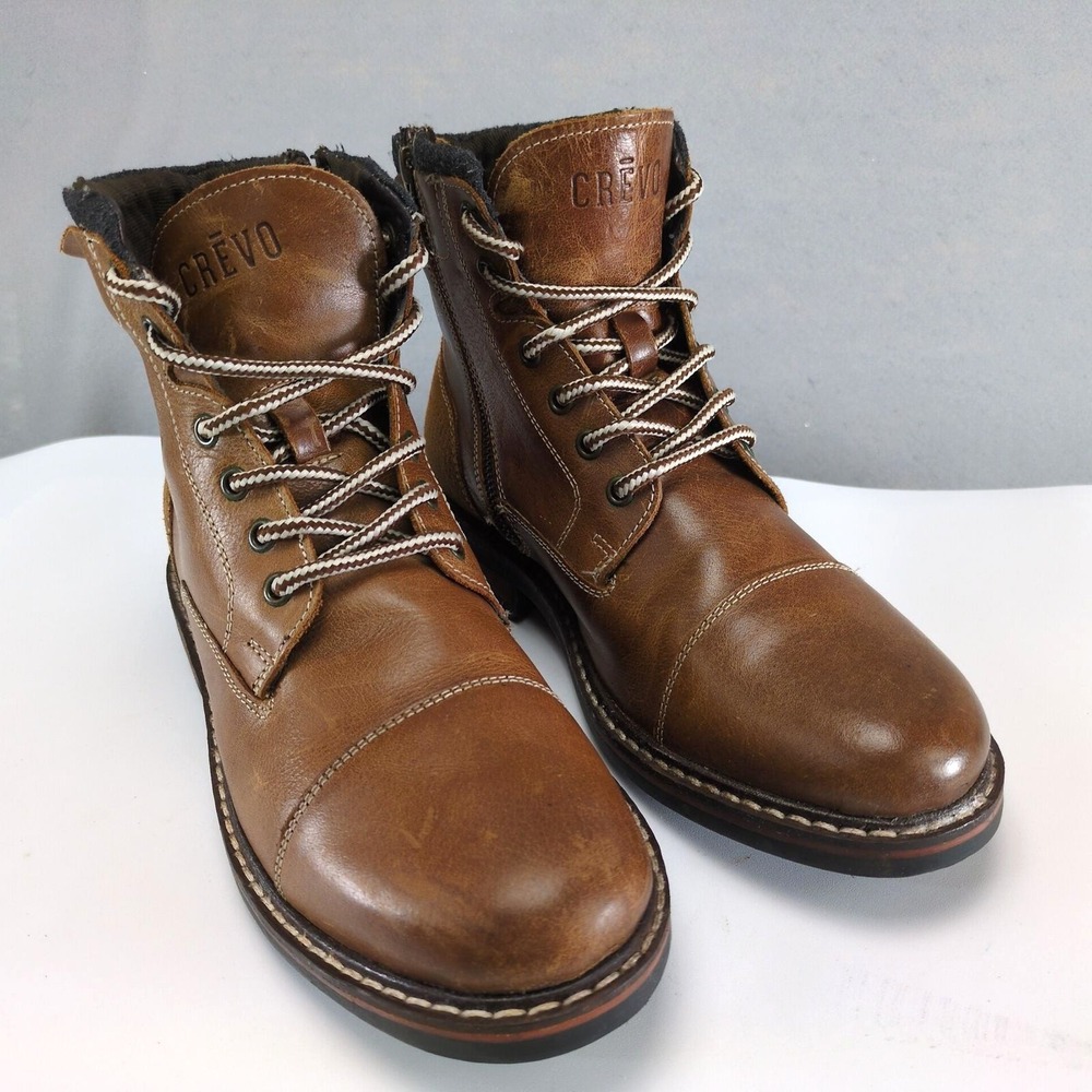 Crevo Hammersmith Mens 9 Chestnut Brown Leather Cap Toe Work Boots CV1663-225